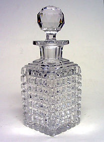 Vintage Crystal Decanter Square Block Pattern