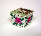 Vintage Chinese Export Porcelain Covered Salt 
Cellar