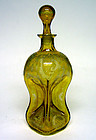 Bohemian Amber Glass "Pinch Bottle" Decanter