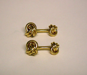 Vintage Tiffany 14K Gold Double Knot Cuff Links