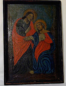 19th C Continental School, Christ with Mother