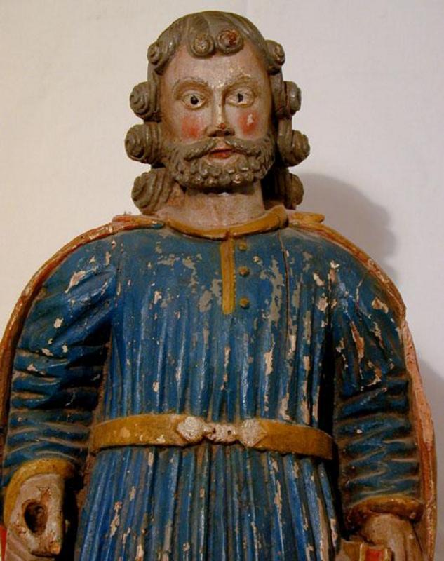 A Carved And Painted Wood Santos Figure