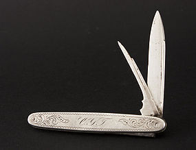American Coin Silver Pocket Knife