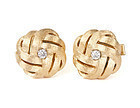 Florentine Gold and Diamond 14K Knot Cufflinks