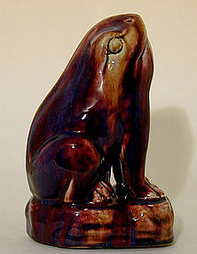 A Chinese Flambe Earthenware Frog