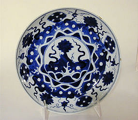Antique Japanese Arita Blue And White Plate