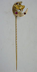 A Victorian Stick Pin with Red Stones