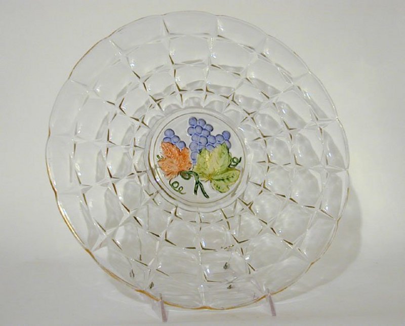 Banana Fruits Pattern Plate By Indiana Glass,c1940