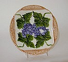 Vintage French Majolica Plate With Grape Motif