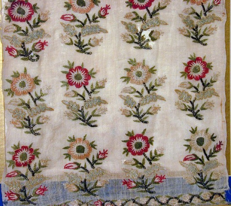 Antique 18th C Continental Embroidered Textile