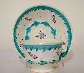 An English Tea Cup and Saucer  Dish, C1825