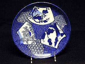 Vintage Japanese Imari Blue & White Plate,