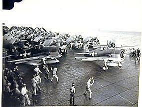 WWII  Fighter Planes on the USS Bunker Hill, 1943