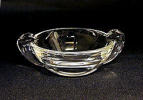 Vintage Steuben Ashtray With Crimped Handles