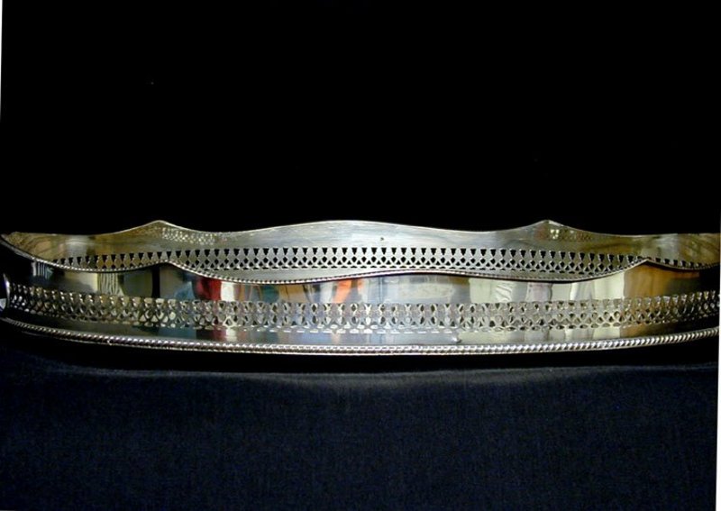 Antique English Silverplate Gallery Tray
