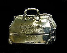 Antique Sterling Silver Luggage Tag By 
webster