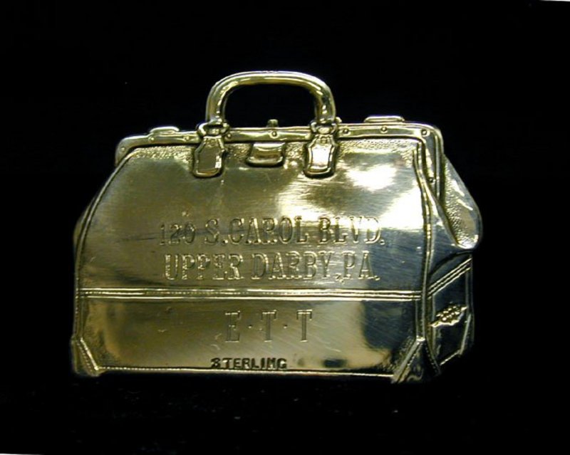 Antique Sterling Silver Luggage Tag By 
webster