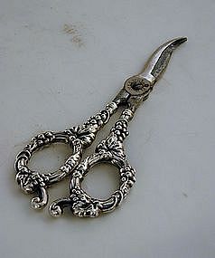 Antique Pair of Sterling Silver Grape Scissors