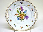 Antique Dresden Flower Cake Plate, 
c1915