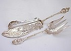 Coin Silver "medallion" Fish Serving Set, C1865