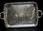 19th C Large Silverplate Waiter Tray