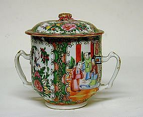 Chinese Rose Medallion Two-handled 
covered Cup