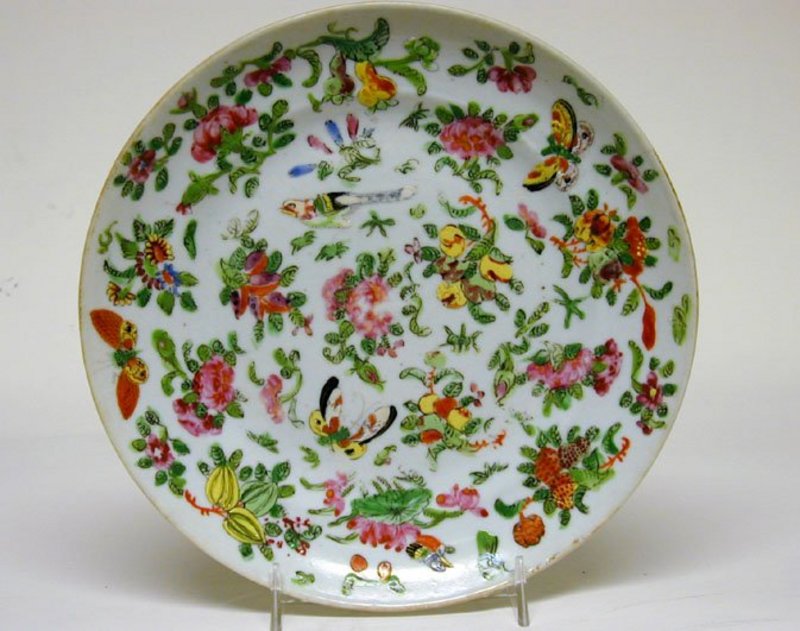 19th C Chinese Famille Rose Porcelain 
plate