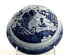 19th C Chinese Export Blue And White Lid 
cover