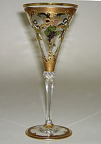 Antique Set Of Handcrafted Bohemian Goblets