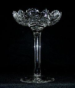 19th C Brilliant Period Tall Cut Crystal 
compote