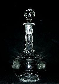 Victorian Crystal Decanter With Star And Key Pattern