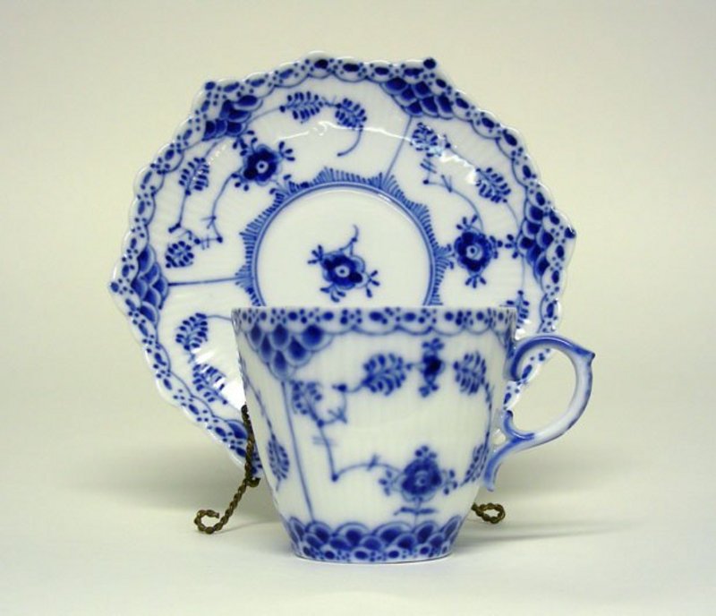 A Royal Copenhagen Full Lace Demitasse 
cup And Saucer