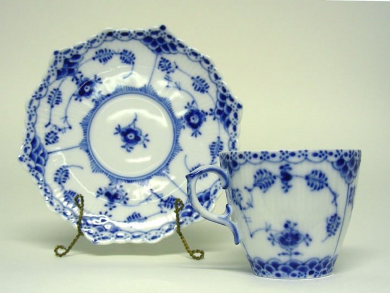 A Royal Copenhagen Full Lace Demitasse 
cup And Saucer