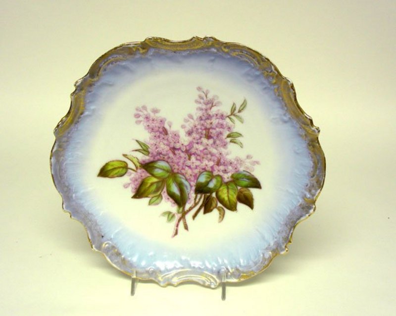Limoges Cabinet Plate With Lilacs, Ca. 1890