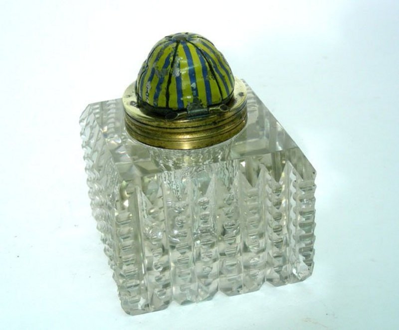 Vintage &quot;jockey Cap&quot; Inkwell With 
provenance