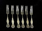 Set Of Art Nouveau Silver Strawberry 
forks, Ca.1910