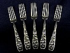Five "berry" Sterling Forks By Whiting, Ca. 1880