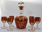 A Bohemian Glass Drinks Set