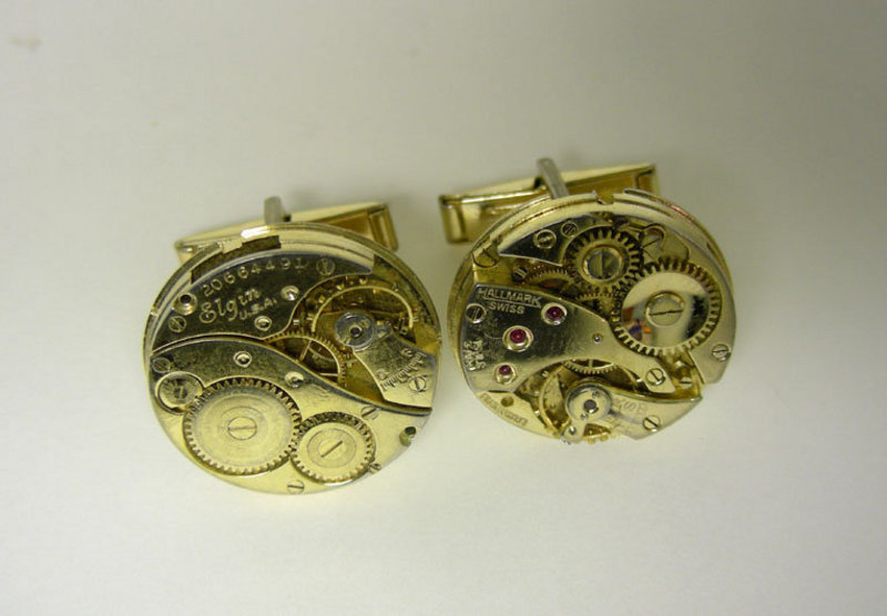 Vintage Gold Watch Movement Cufflinks