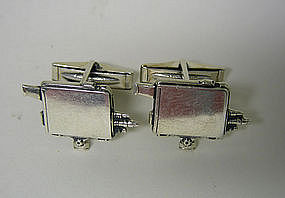 Vintage Silver Movie Camera Form 
cufflinks