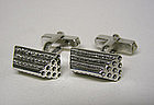 Vintage Modernist Silver Toggle Back cufflinks