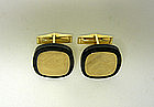 14k Gold And Onyx Toggle Back Cufflinks