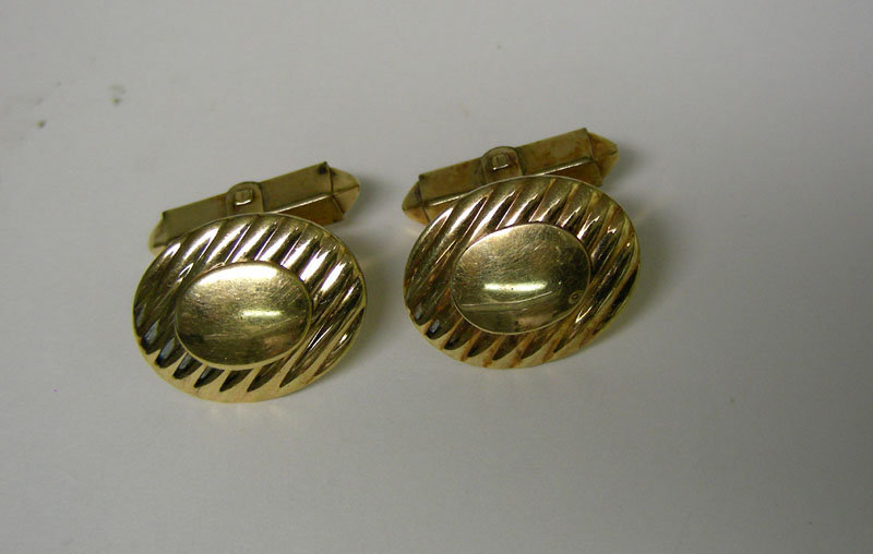 Edwardian Gold Filled Oval Toggle Back 
cufflinks