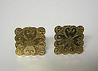 Victorian 10k Heart Motif Collar Buttons