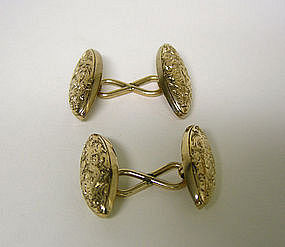 Victorian 10k Gold Double-sided Cuff Links