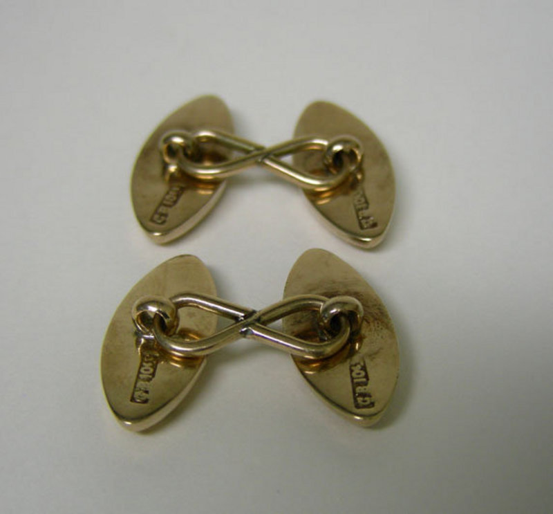 Victorian 10k Gold Double-sided Cuff Links