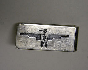 Vintage Native American Silver Bird Money 
clip