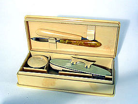 Vintage French Ivory Manicure Grooming 
set