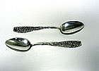 Pair Of Silver "berry" Spoons By Whiting, 
ca 1880