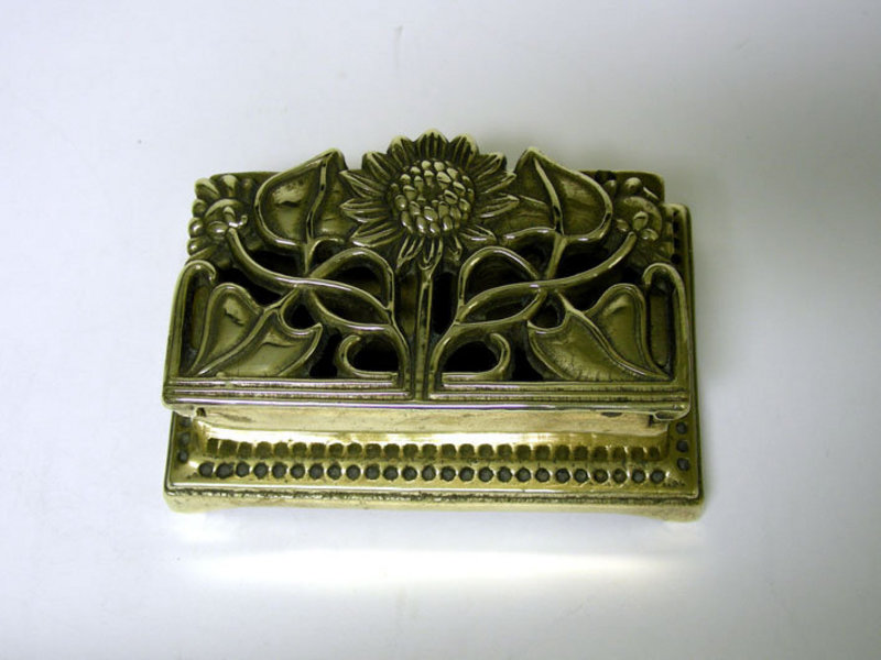 An Art Nouveau Style Brass Stamp Holder